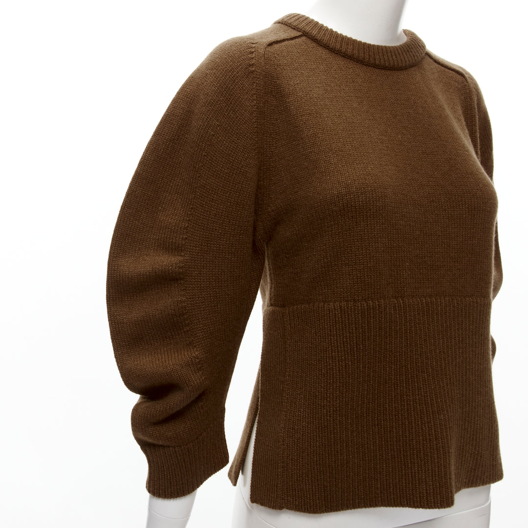 CHLOE 100% cashmere brow round puff sleeve cropped sweater S