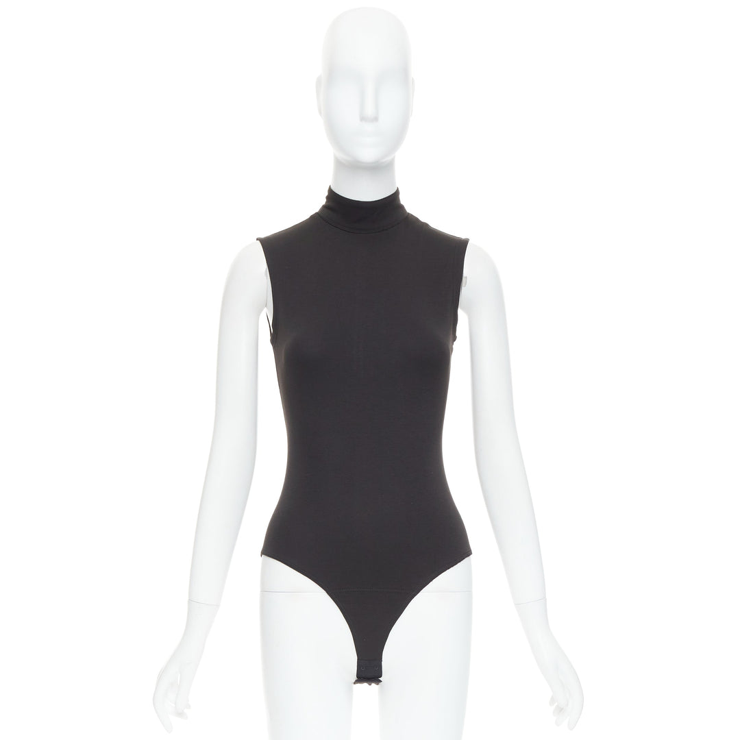 ISTANTE 1995 Gianni Versace black cotton hi neck bodysuit IT38 XS