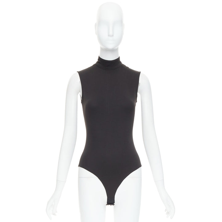 ISTANTE 1995 Gianni Versace black cotton hi neck bodysuit IT38 XS