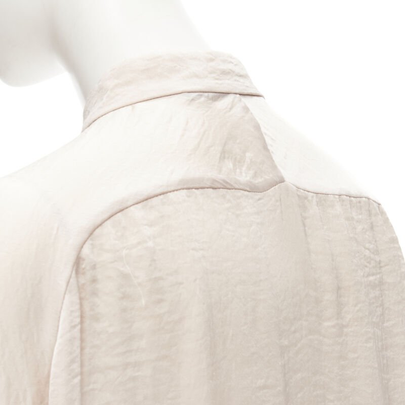 HAIDER ACKERMANN hammered polyester blush pink oversize shirt  FR38 M