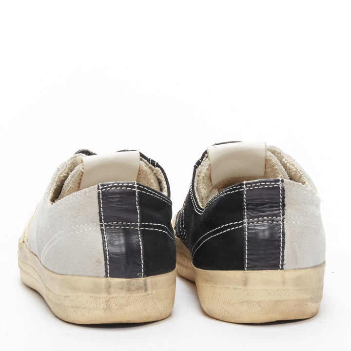 GOLDEN GOOSE VSTAR2 bicolor grey black distressed leather sneakers EU40
