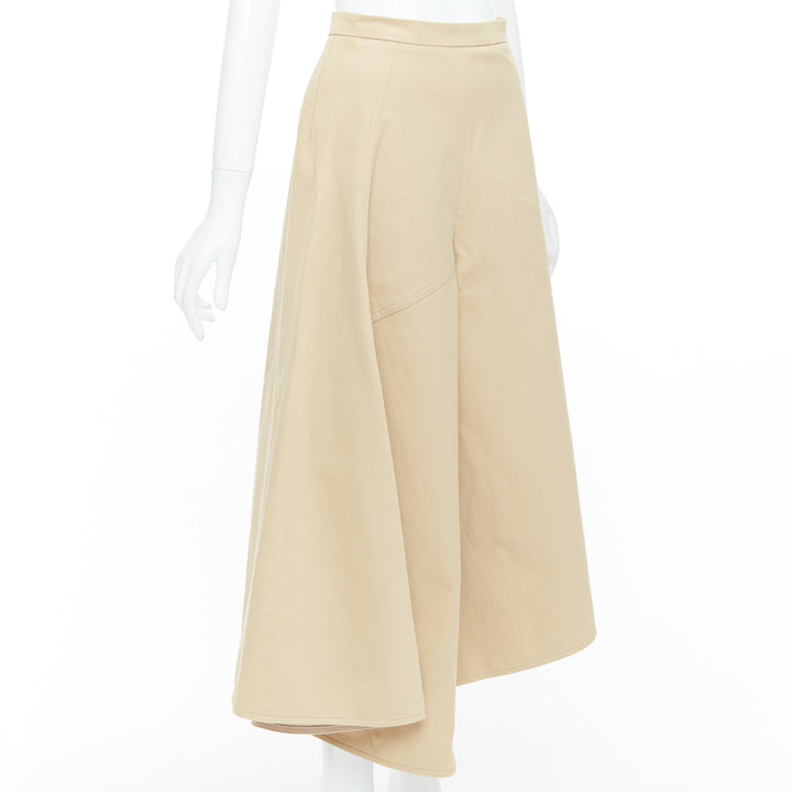 PORTS 1961 beige cotton asymmetric wide cropped culottes pants IT38 XS