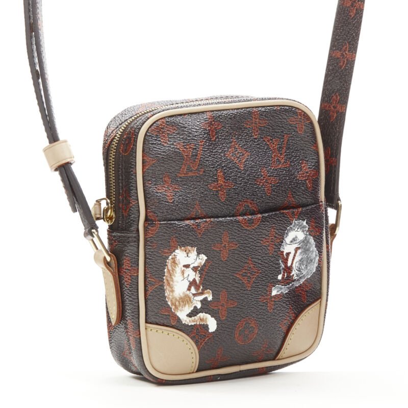 rare LOUIS VUITTON 2018 Runway Catogram Paname PM monogram crossbody camera bag