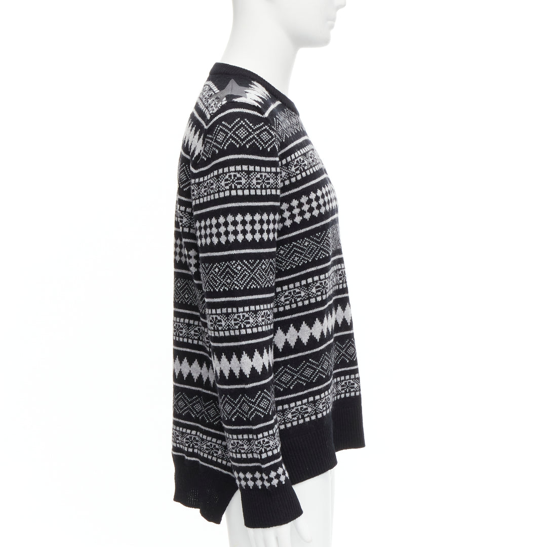 GIVENCHY Riccardo Tisci textured star stripes intarsia pullover sweater M