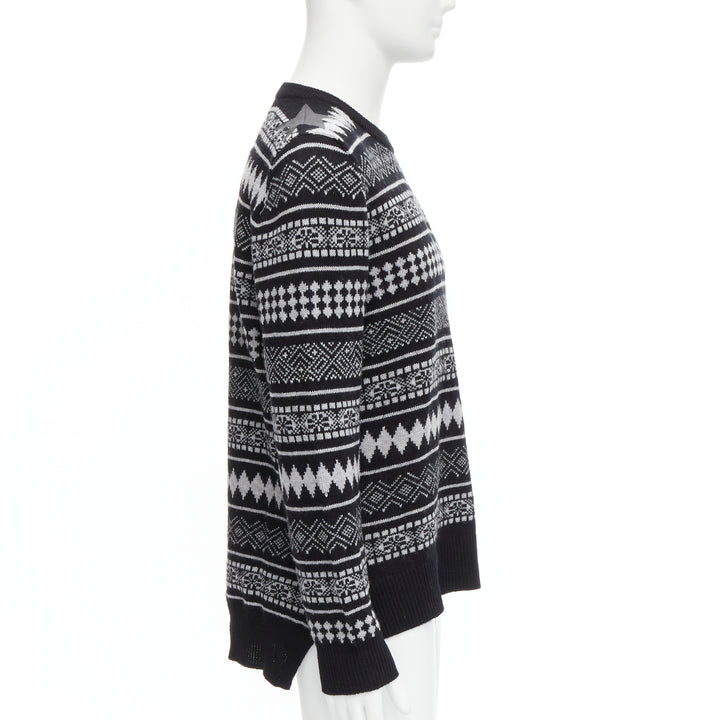 GIVENCHY Riccardo Tisci textured star stripes intarsia pullover sweater M