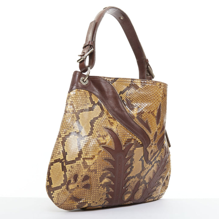 RALPH LAUREN Purple Label Proprietor scaled leather Western Flame hobo bag