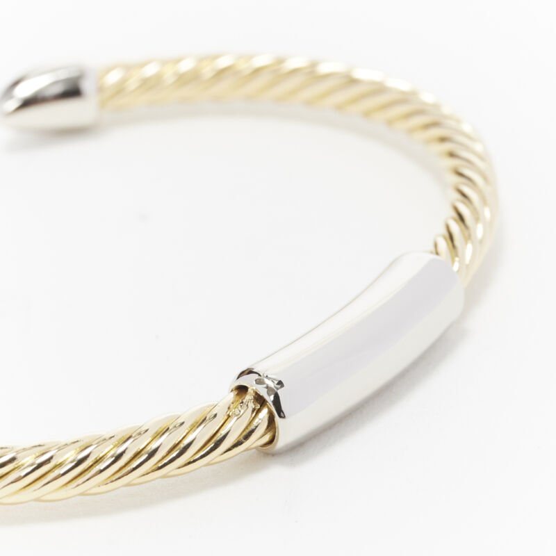 vintage BVLGARI JEWELLERY 18k yellow gold white gold stud twist bangle cuff