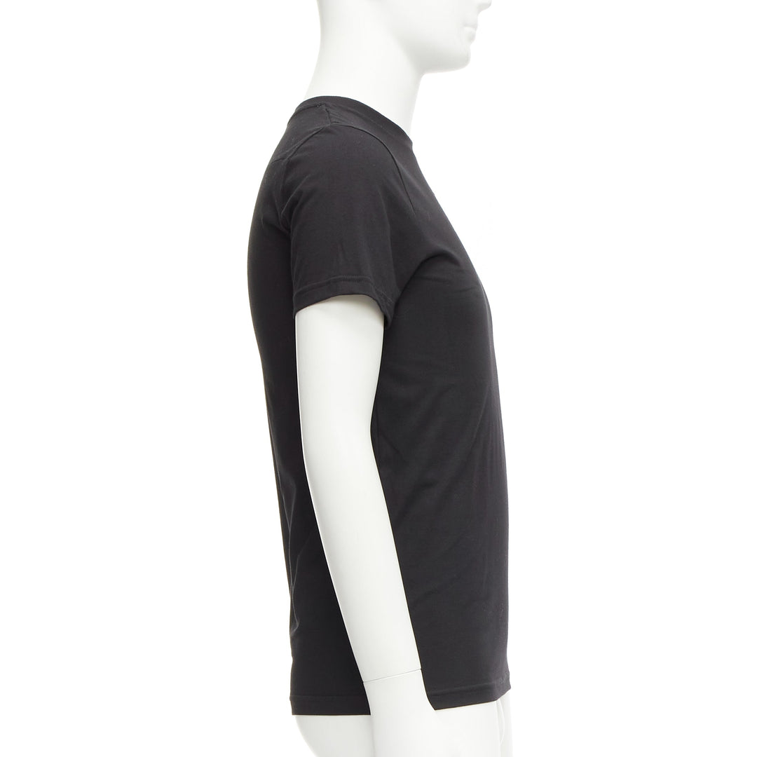 DIOR HOMME black cotton gold bee embroidered fitted tshirt XXS