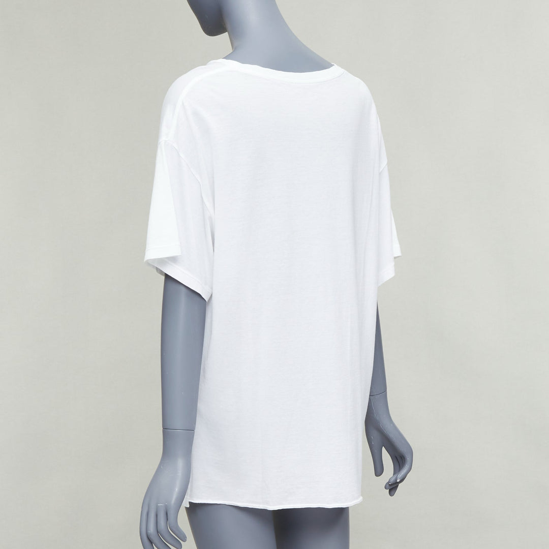 SAINT LAURENT 2016 off white university varsity logo washed oversized tshirt S