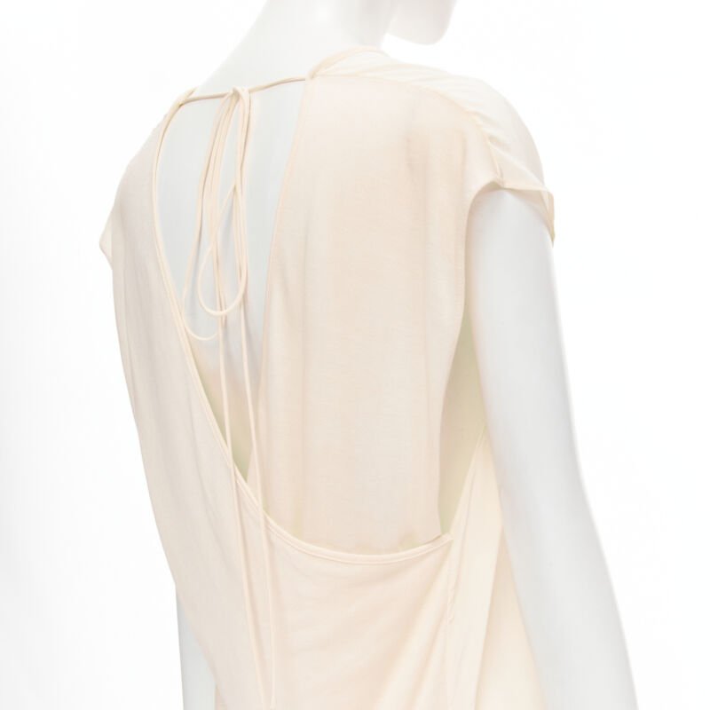 THE ROW ivory cream mixed silk modal knit wrap tie back tunic vest XS
