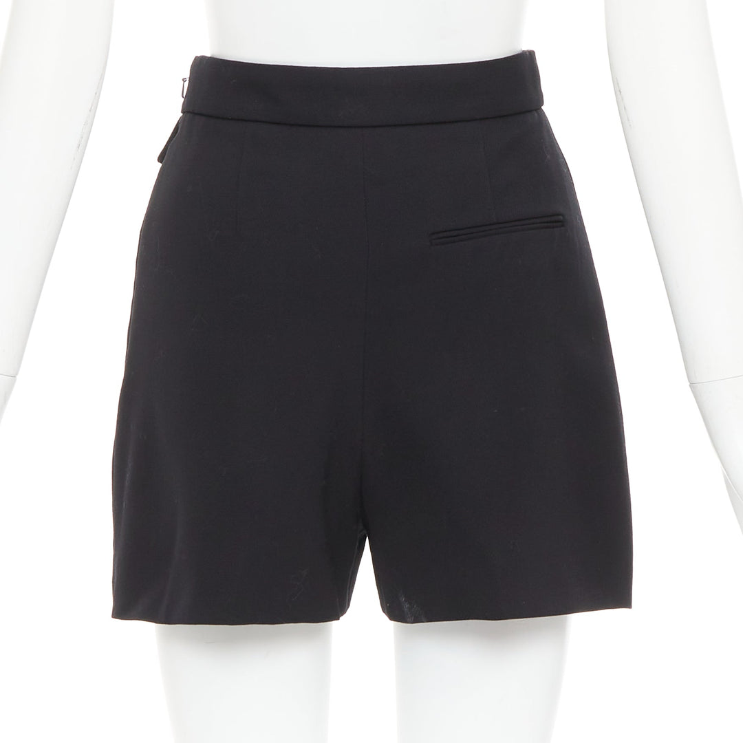 ALEXANDER MCQUEEN 2021 black gold multi buttons asymmetric panel shorts IT36 XXS