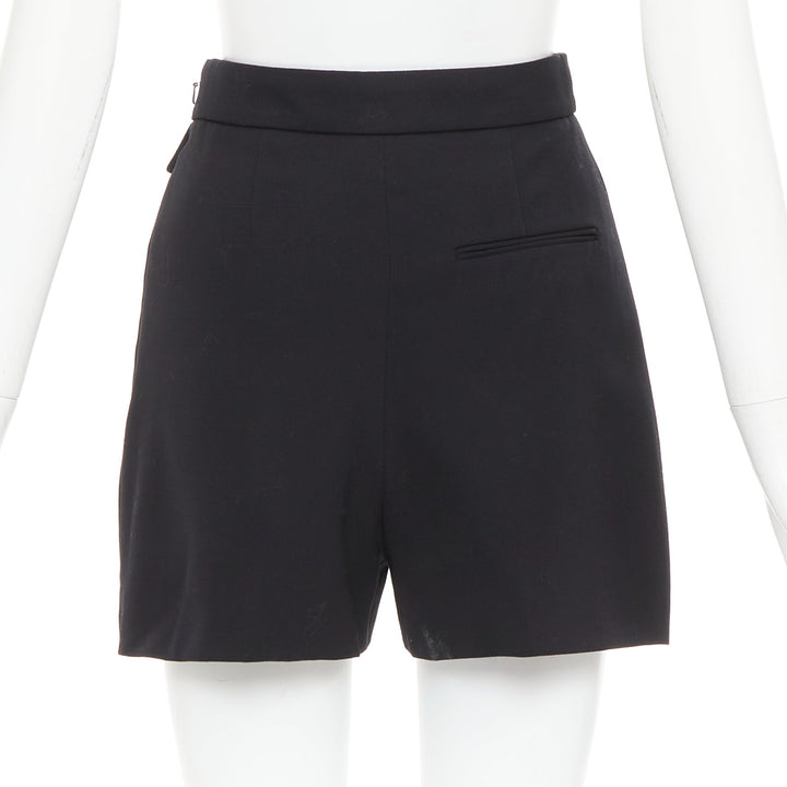 ALEXANDER MCQUEEN 2021 black gold multi buttons asymmetric panel shorts IT36 XXS