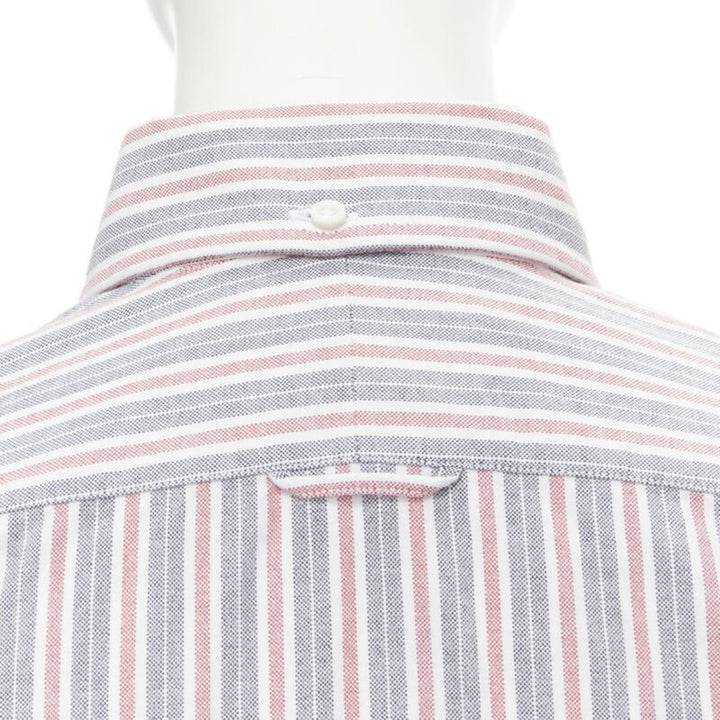 THOM BROWNE 2009 Signature grey red stripe cotton slim fit shirt US0