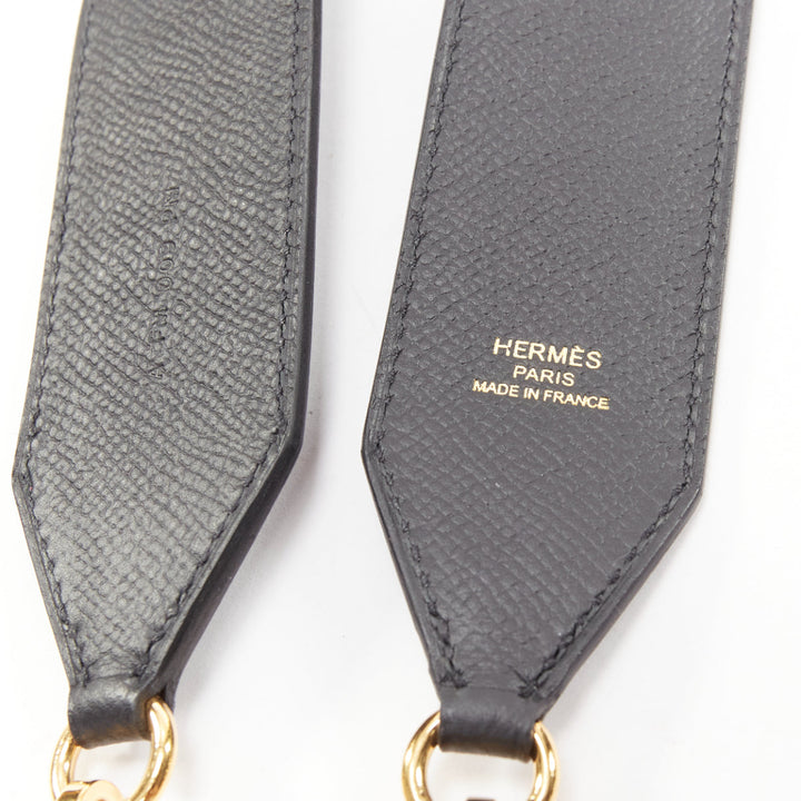 HERMES Sangle Cavale 40 green yellow black woven leather gold hardware strap