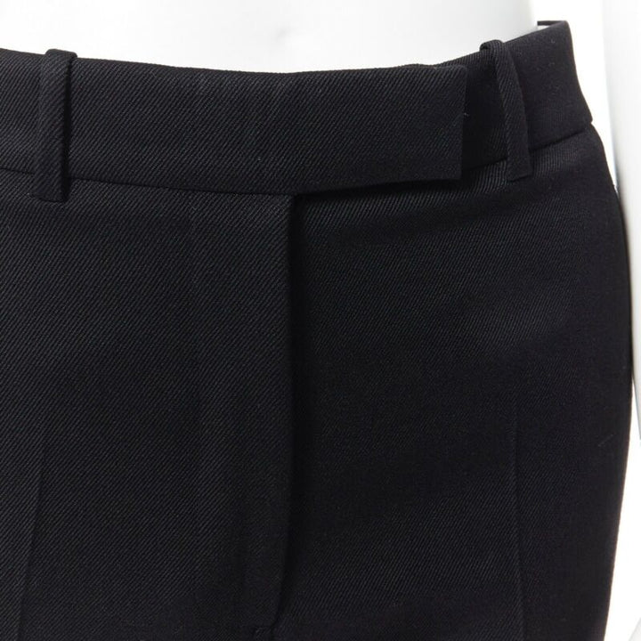 CALVIN KLEIN Raf Simons 2018 black white gold trim straight leg trousers US0 XXS