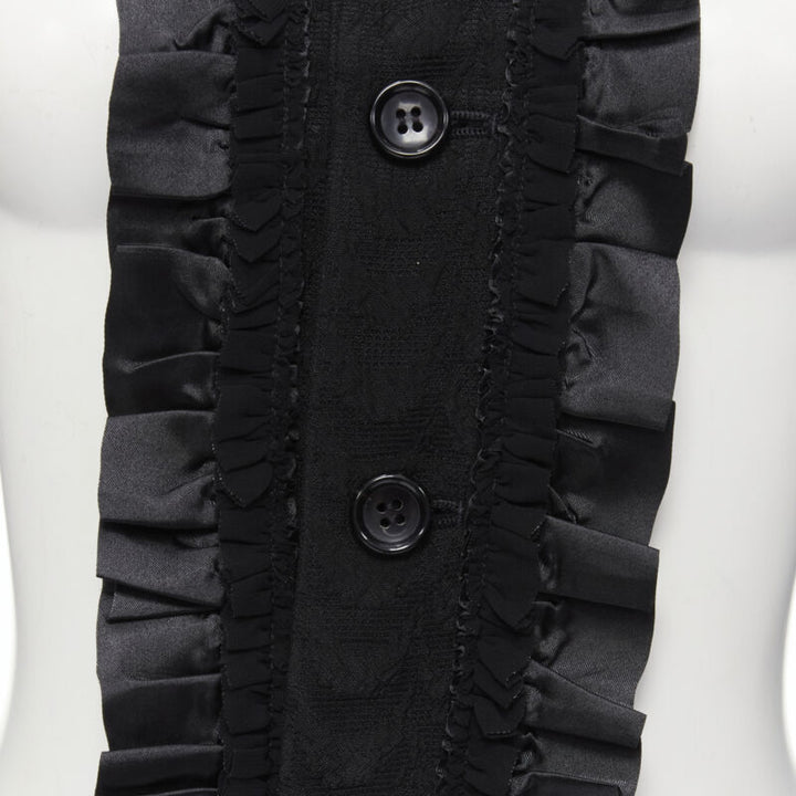 COMME DES GARCONS 2008 Runway Bad Taste ruffle cut out deconstructed blazer S