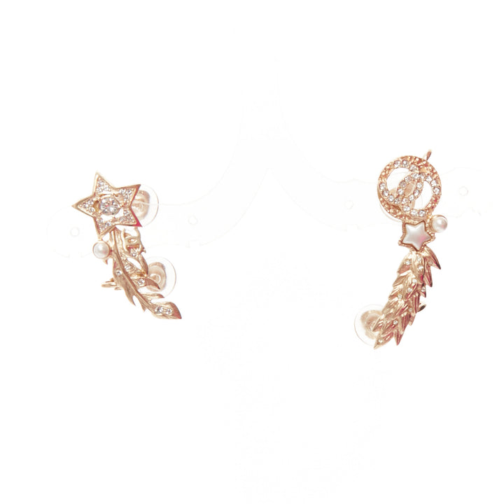 CHANEL A19 Shootting Star gold CC logo irregular clip on earring cuffs Pair