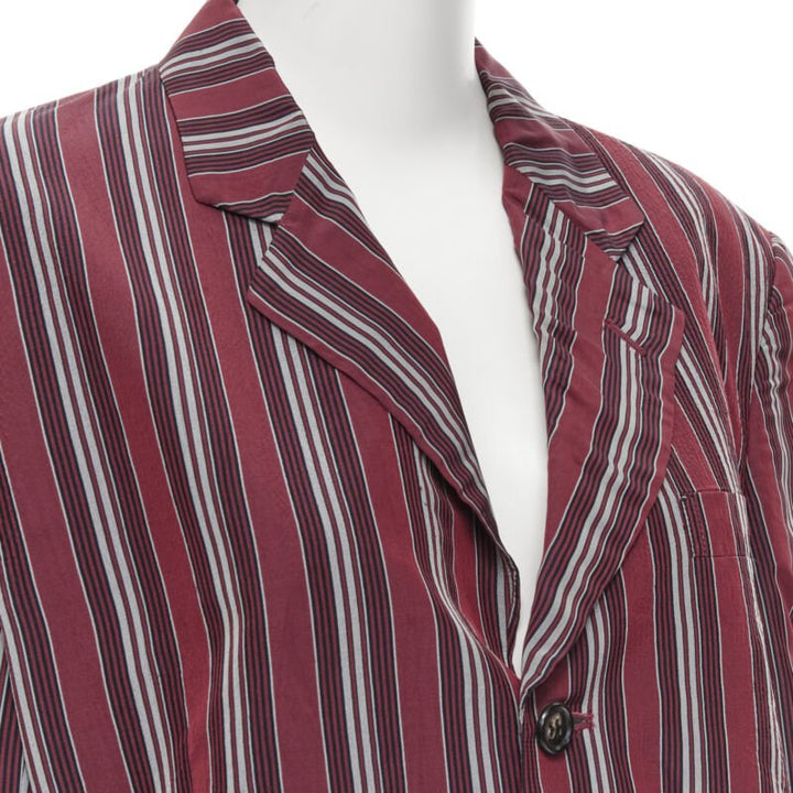 vintage COMME DS GARCONS 1991 green stripe deconstructed blazer jacket M