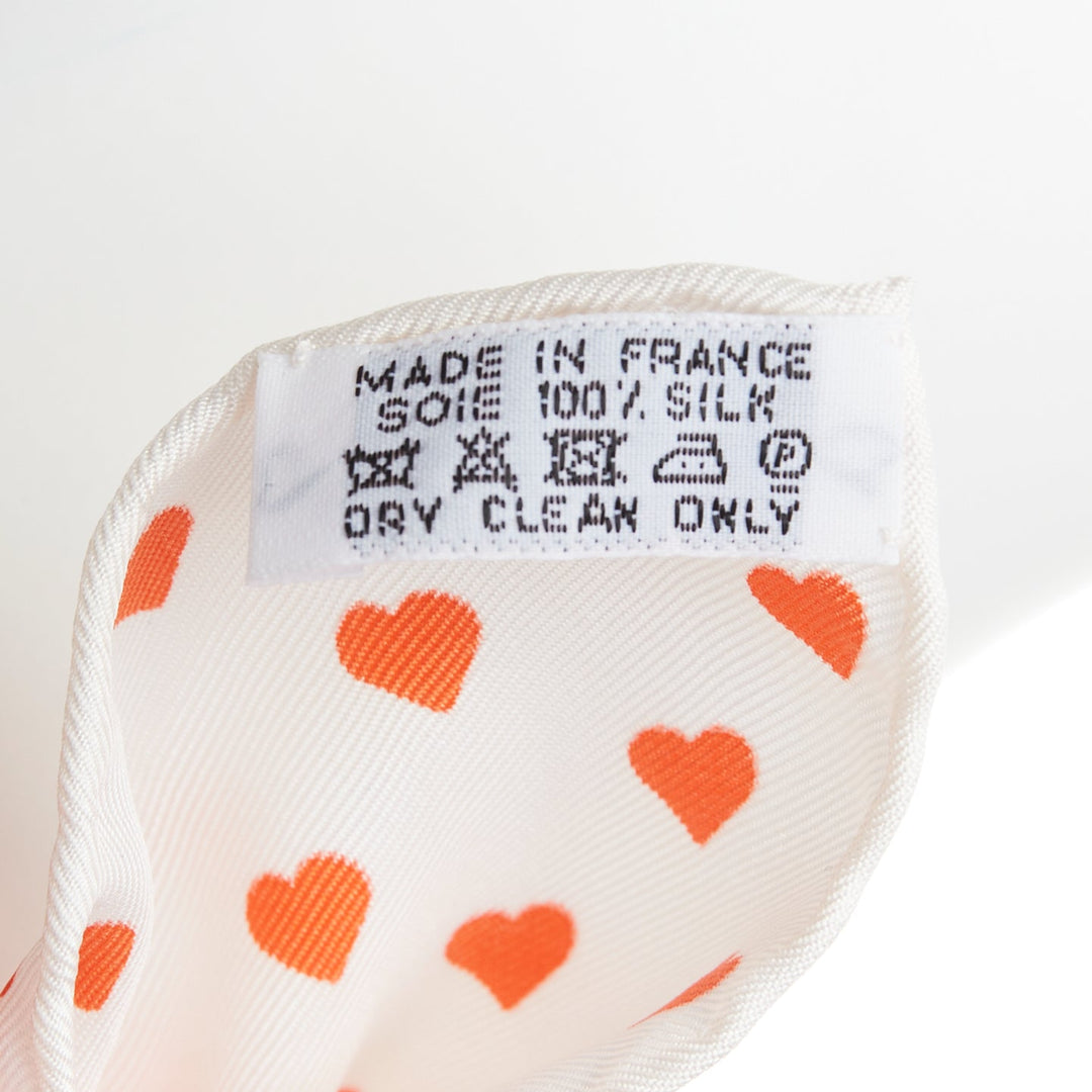 HERMES 2017 Bride de Gala 90 orange white heart barrcco small scarf