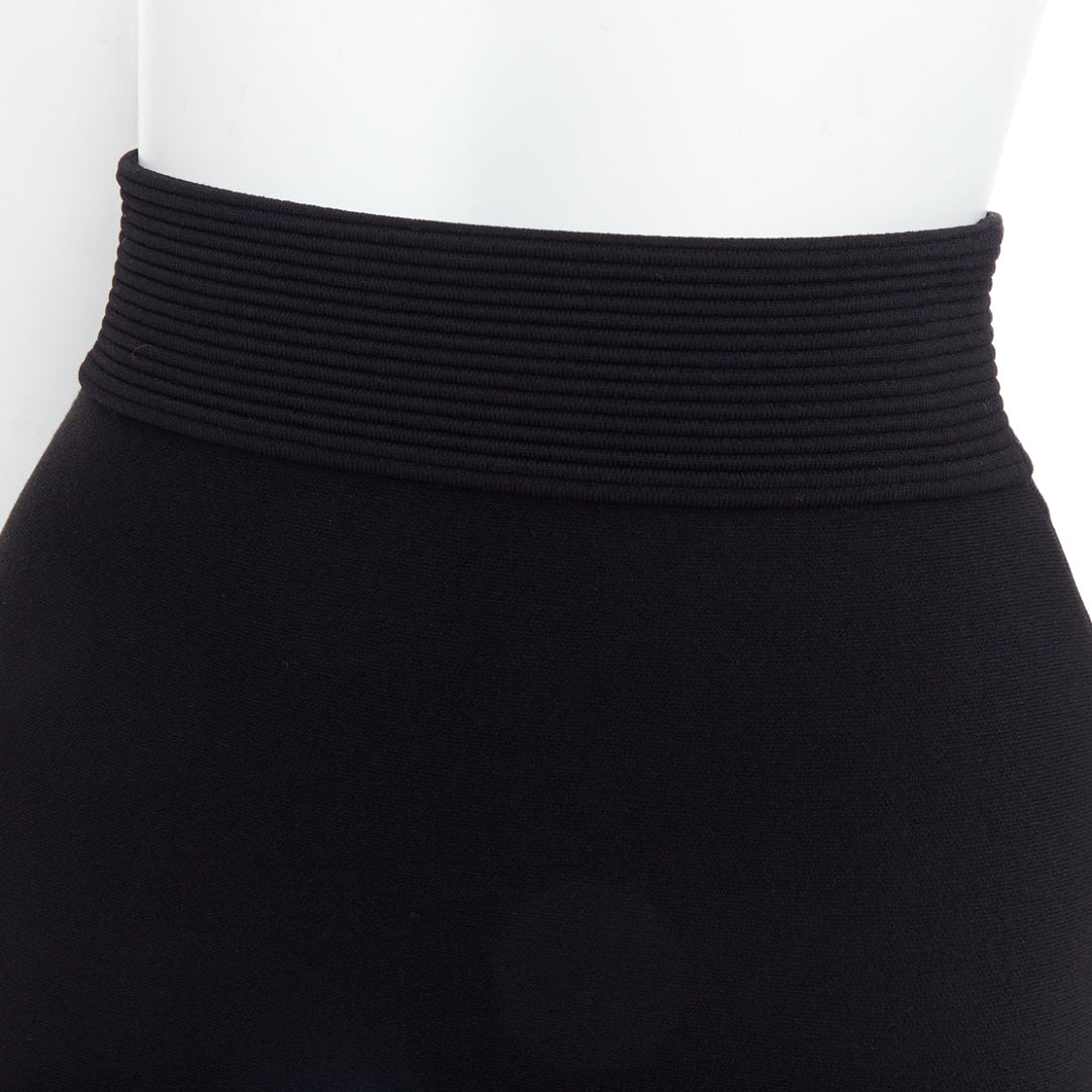 ALEXANDER MCQUEEN black jacquard knit scallop hem pencil skirt XS