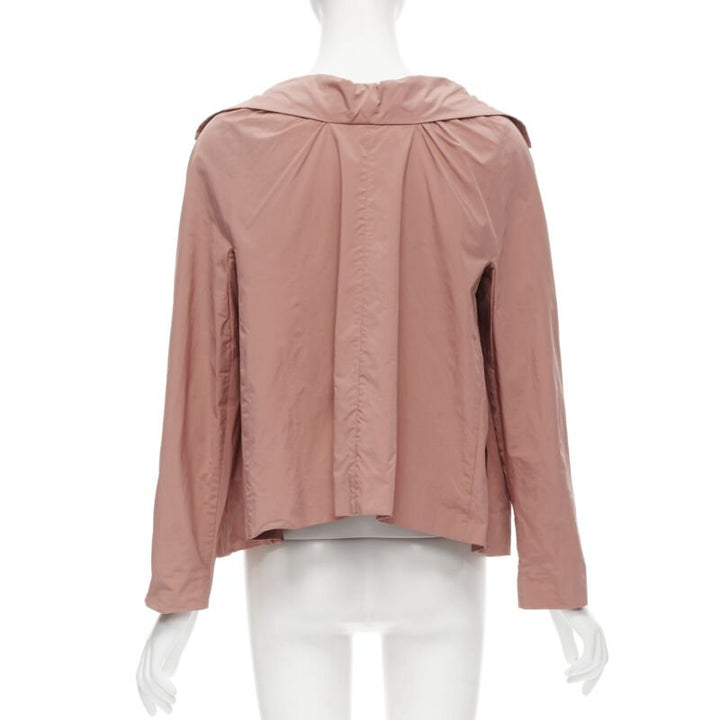MARNI dusty blush pink polyamide nylon spread collar blazer jacket IT40 XS