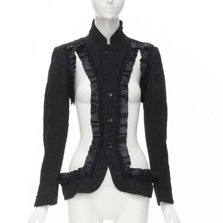 COMME DES GARCONS 2008 Runway Bad Taste ruffle cut out deconstructed blazer S