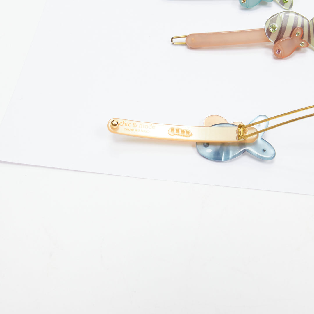 CHIC & MODE Alexandre Zouari crystal fish hair clamp clip tie X13
