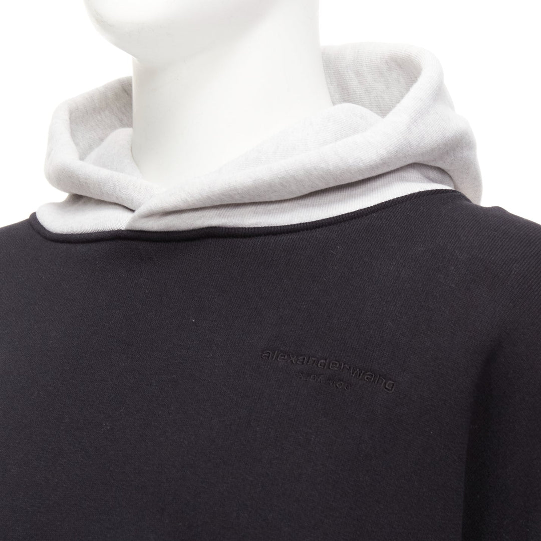 ALEXANDER WANG multicolour colorblocked panelled hoodie sweatshirt M