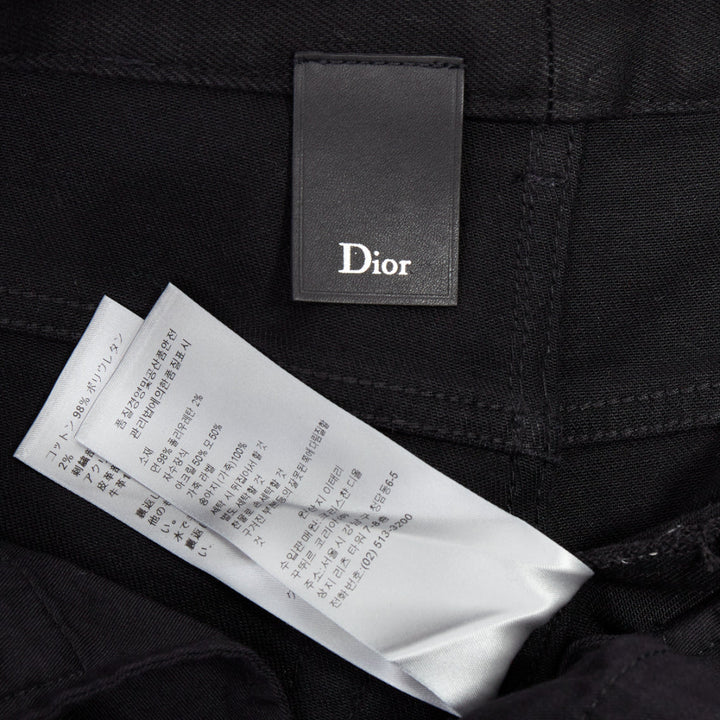 DIOR HOMME 2016 Runway black red white stitch cropped jeans 30" Lil Uzi Vert