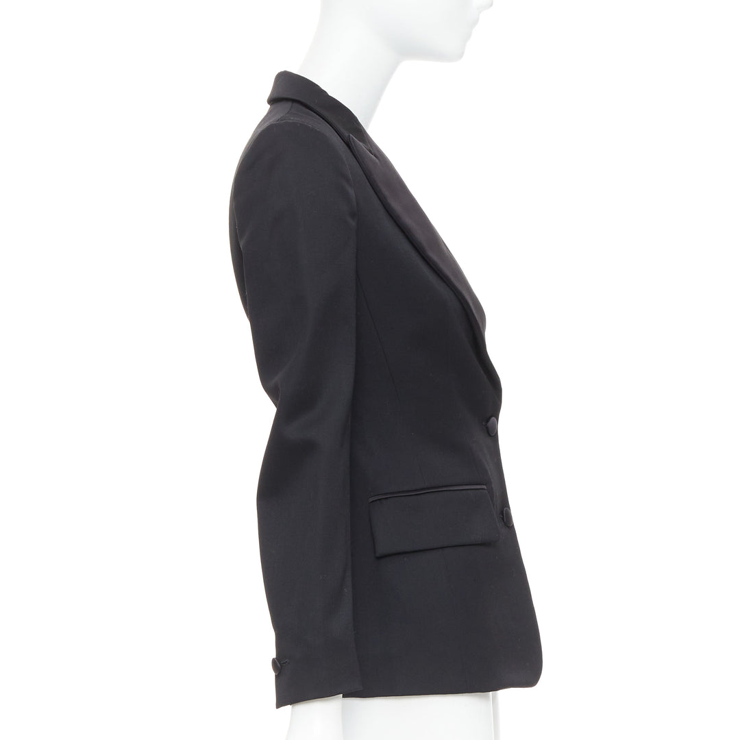 YVES SAINT LAURENT 2012 EDITION SOIR blackwool Le Smoking tuxedo jacket FR34 XS