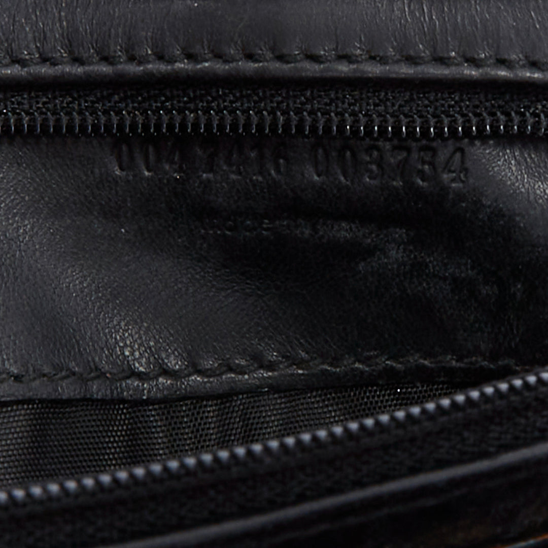 YVES SAINT LAURENT purple metallic scaled leather wraparound clutch bag