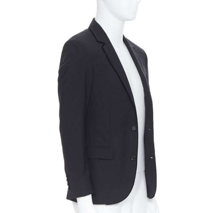 LANVIN ALBER ELBAZ wool blend black velvet peak lapel formal blazer jacket FR44