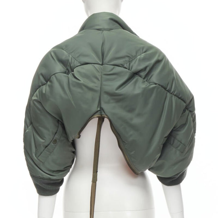 JUNYA WATANABE 2006 Runway deconstructed padded MA-1 bomber jacket cape S