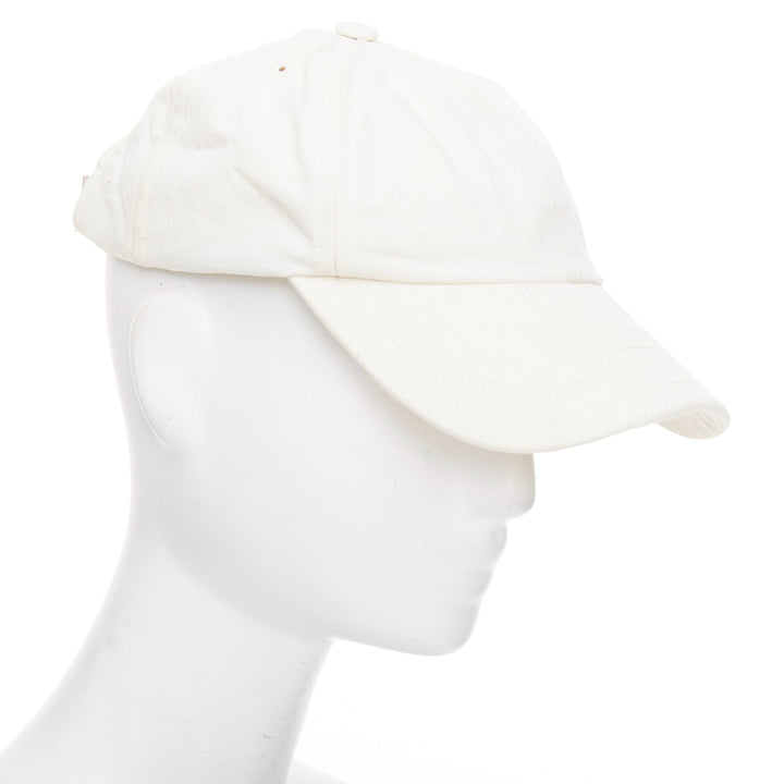 JACQUEMUS cream cotton white embroidered logo baseball cap hat 56cm