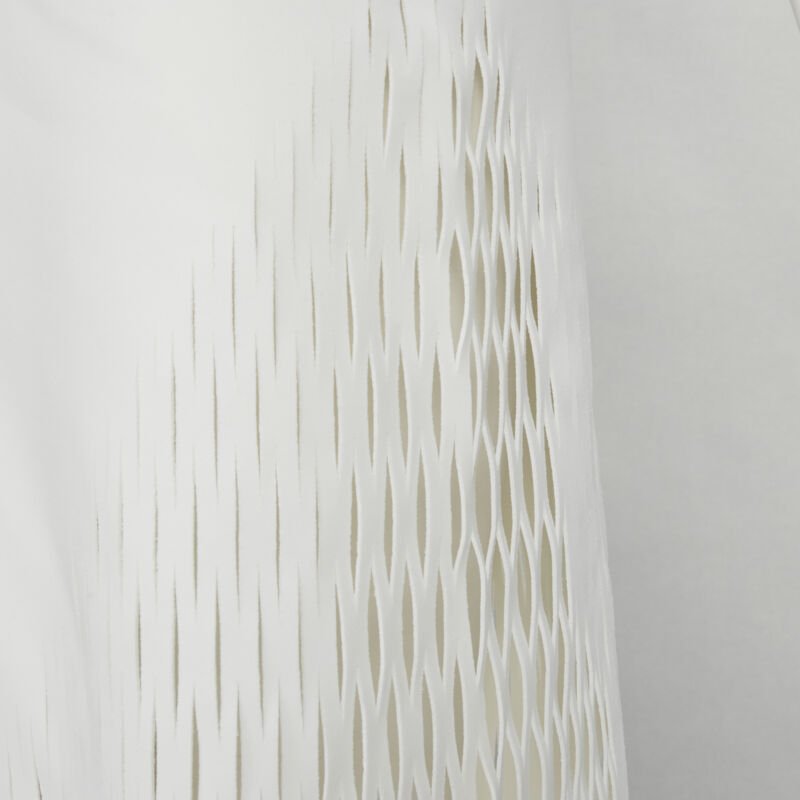 DION LEE white honeycomb cut out fringe hem midi skirt AUS 6 US2 XS