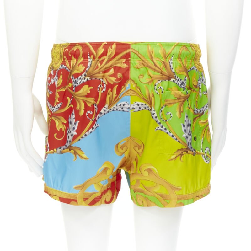 VERSACE Barocco Acanthus Pop print swim trunk shorts  IT6 XL