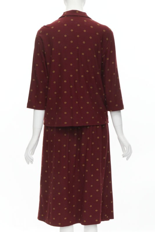 COMME DSE GARCONS 1980's Vintage red polka babydoll skirt down set S