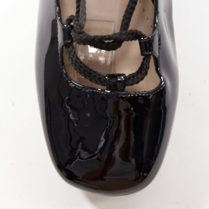 DIOR Diorarty silver star lucite heel black patent ballerina kitten heels EU38.5