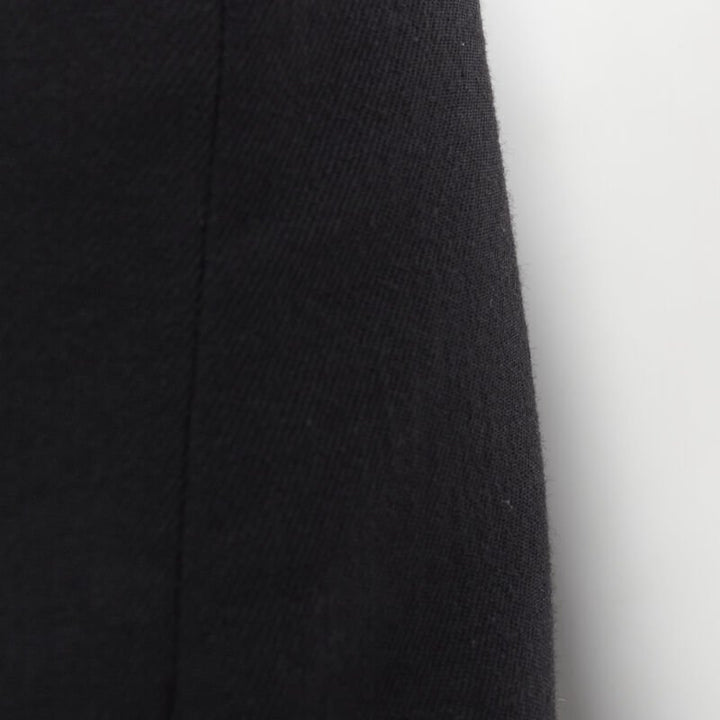 MARNI black wool gold piping flared vent knee skirt IT40 S