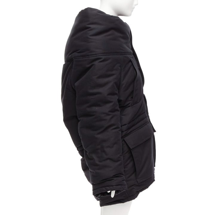 rare BALENCIAGA Demna 2021 Runway CB Parka black deconstructed jacket FR34 XS