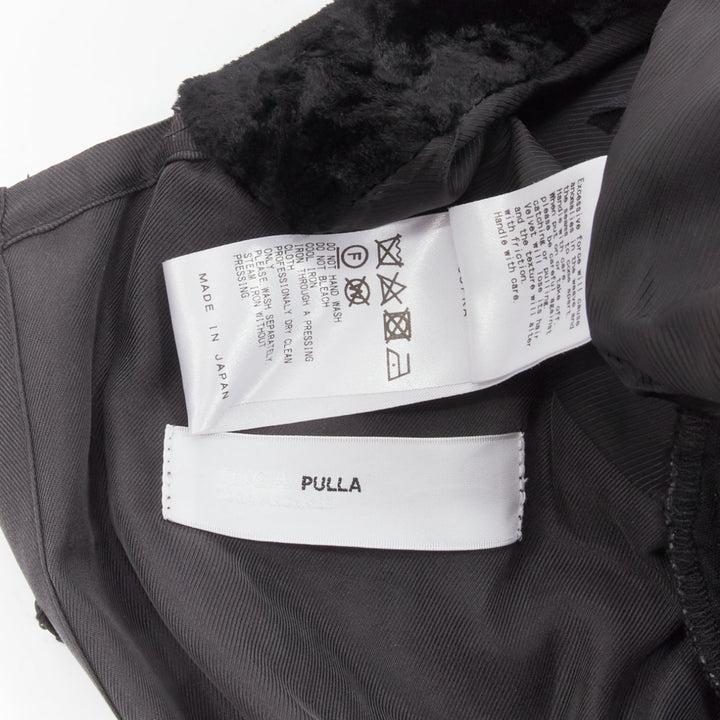 TOGA ARCHIVES PULLA black crushed velvet twill layered tie back zip dress FR36 S