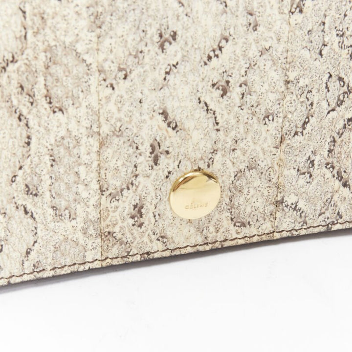 OLD CELINE Phoebe Philo natural scaled leather double flap portfolio clutch bag