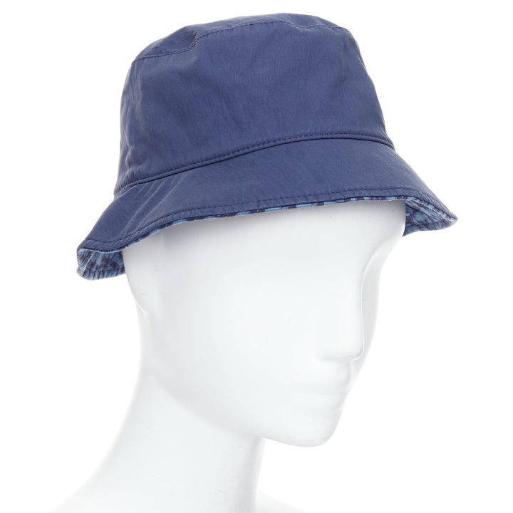 CHRISTIAN DIOR KIDS navy cotton monogram lined bucket hat T4
