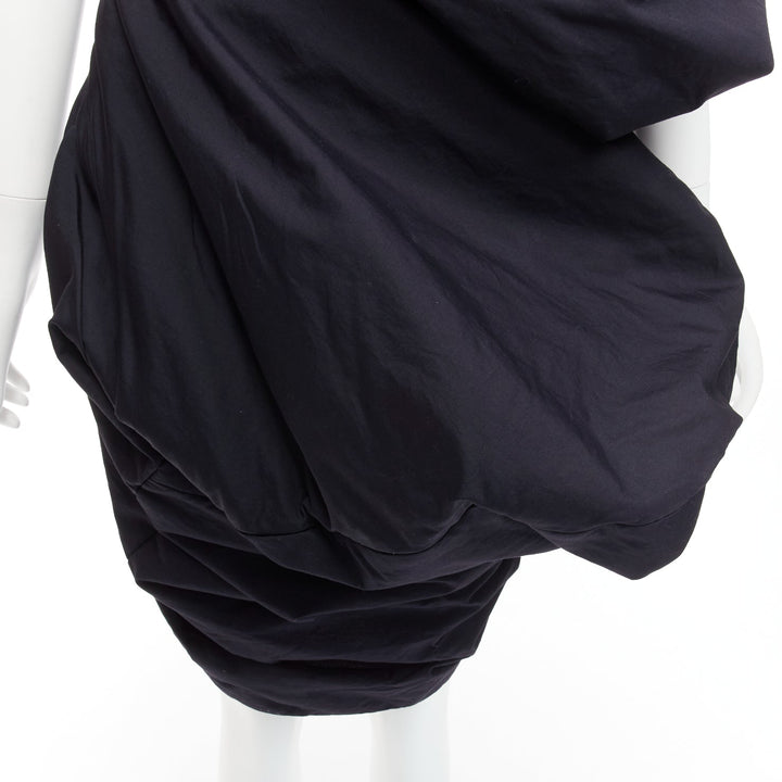 runway COMME DES GARCONS 1997 Lumps Bumps black circle cut asymmetric dress S