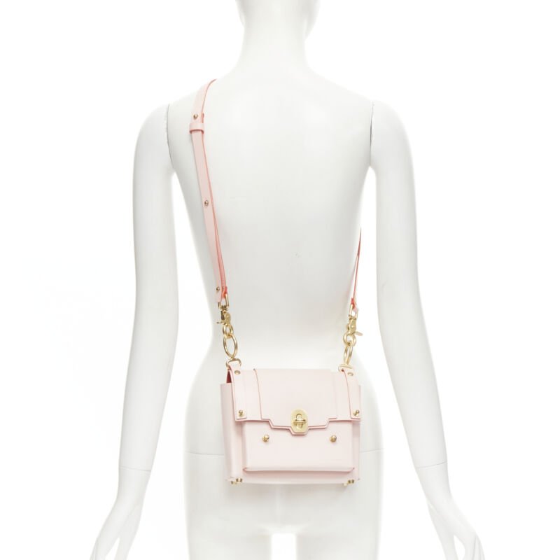 NIELS PEERAER Recycle pink Vegetable leather top handle half moon bag