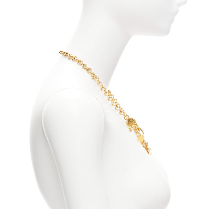 DSQUARED2 Vintage gold-tone Etched Boys Names heart breaker charms necklace