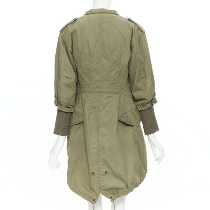 JUNYA WATANABE 2010 green cotton fitted waist fisherman parka coat XS