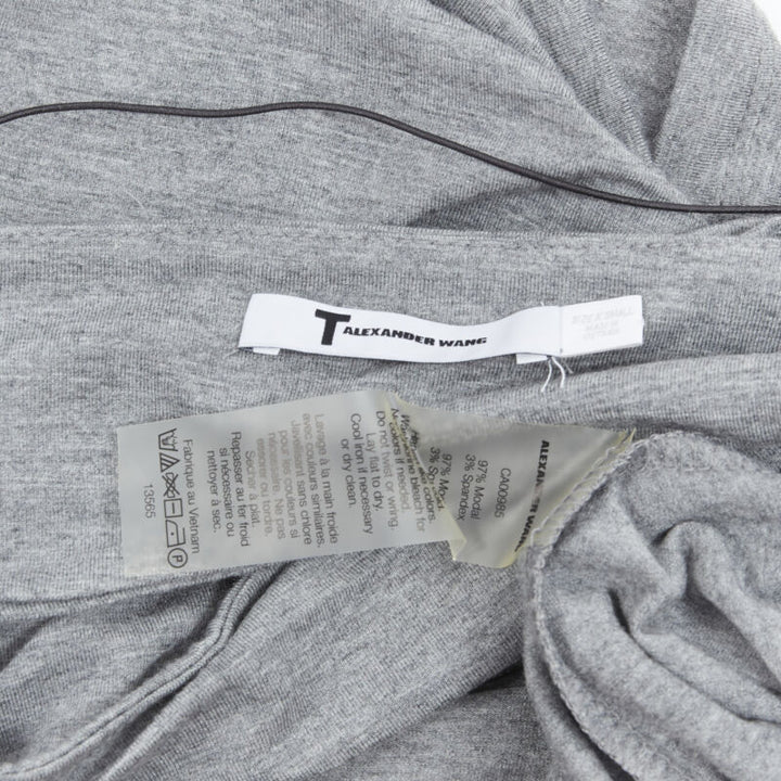 T BY ALEXANDER WANG grey cotton jersey wire spaghetti strap cami tank top XS