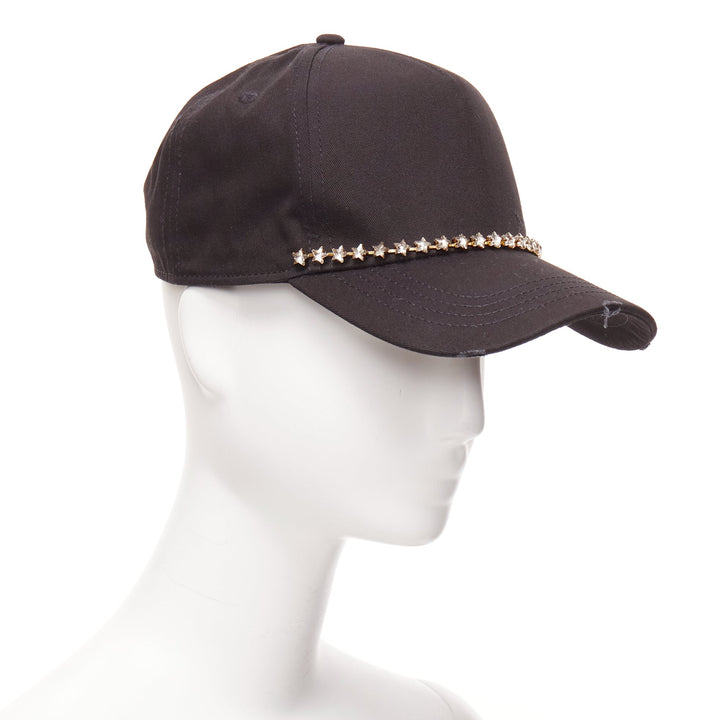 DSQUARED2 black cotton clear star crystals dean dan caten cap