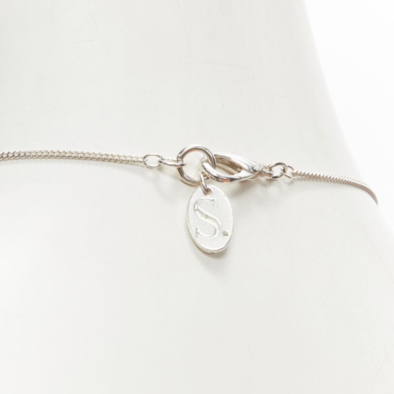 LE BIJOUX DE SOPHIE pink Barocco skull crystal bow pendant silver necklace